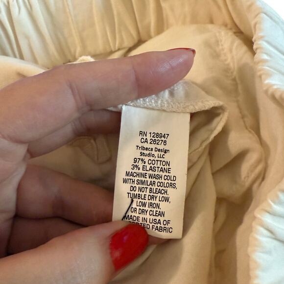 NEW! Nili Lotan S Slouchy Casablanca Pants Elastic Waist Crop Eggshell White 4 6 - Picture 6 of 12